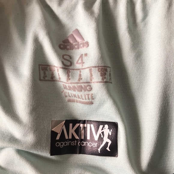 Adidas size Small lined athletic running shorts gray & teal color. - Picture 4 of 8